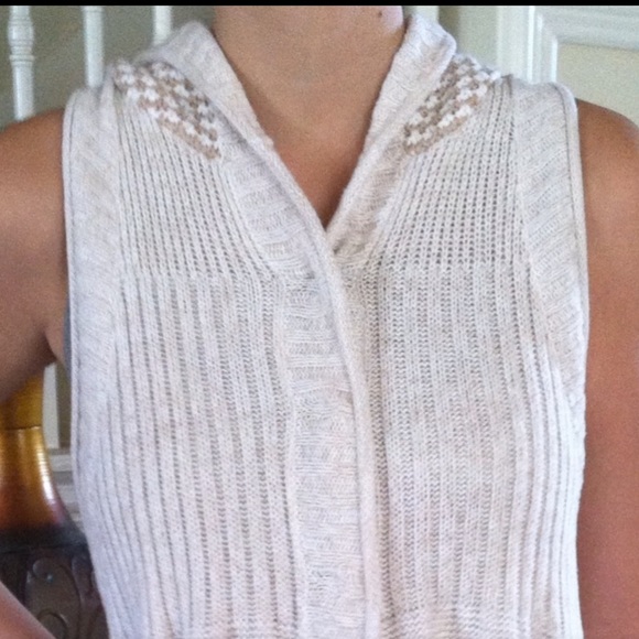 FREE PEOPLE HOODED SWEATER VEST MED - Picture 4 of 8